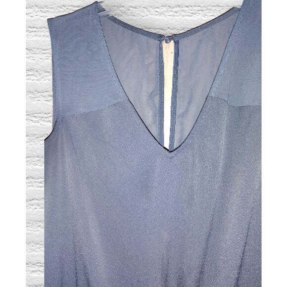 Banana Republic Silky Gray Romper Size 4 sheer accents - Picture 4 of 5